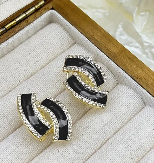 Black Ribbon Stud