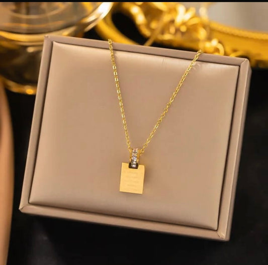 Anti Tarnish Square Necklace