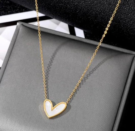 Anti Tarnish Gold Heart Necklace