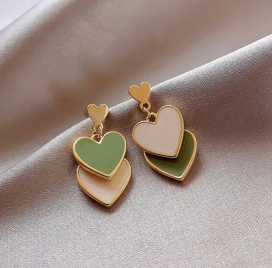 Green & Off White Cute Heart Hanging
