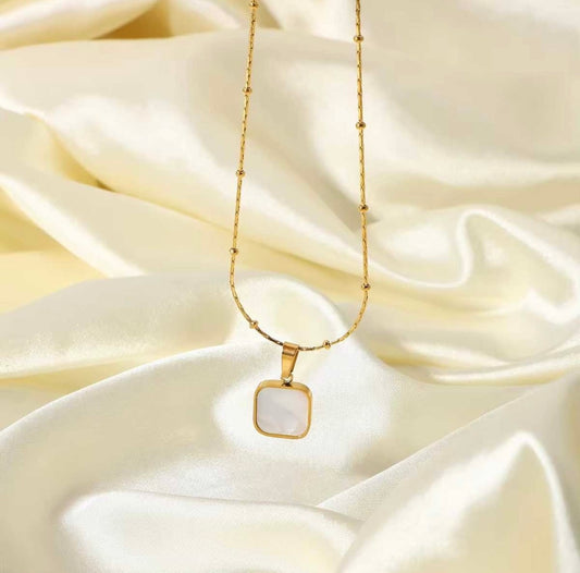 Square White Shell Necklace