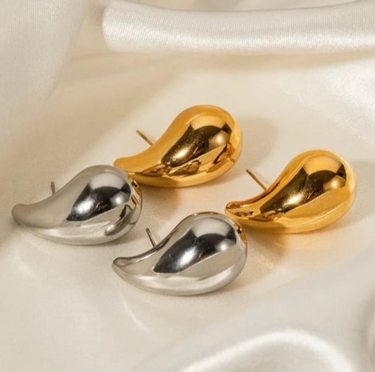 Teardrop Chunky Earrings(Gold)