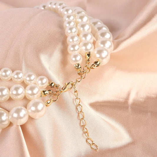 Multi layered pearl necklace