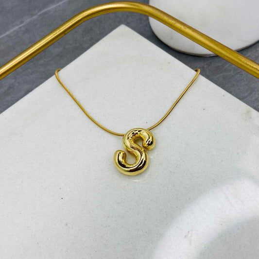 Anti Tarnish Gold Plated Letter S Necklace